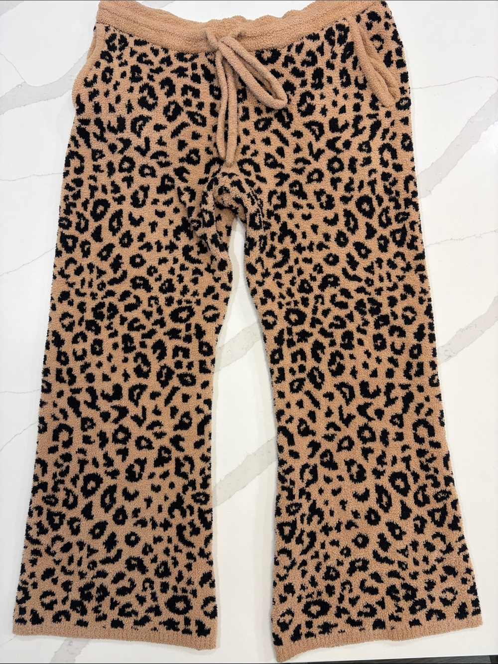 Cozy Leopard-Print Lounge Pants - Tan/Black